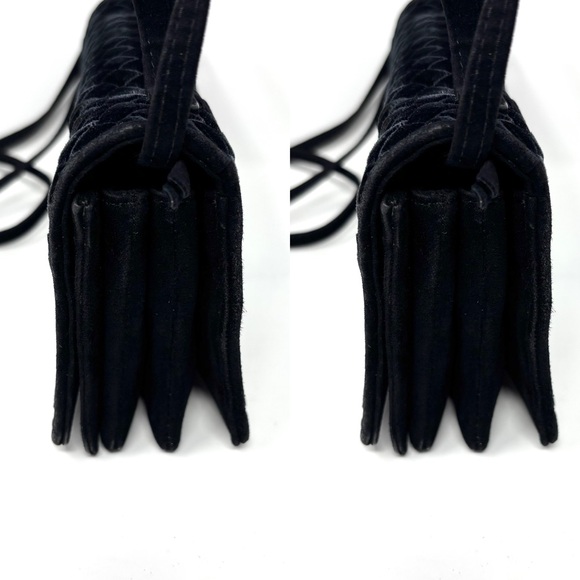 Bottega Veneta Intrecciato Knot Top Handle Black Suede Velvet Crossbody Bag - Picture 6 of 16